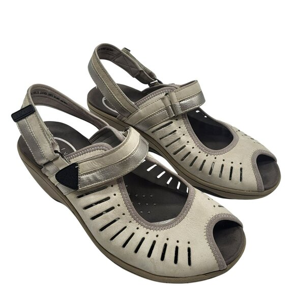 Clarks Privo P-Durian Stone Pierre Open Toe Comfort Wedge Sandals Womens 9M - Picture 1 of 12